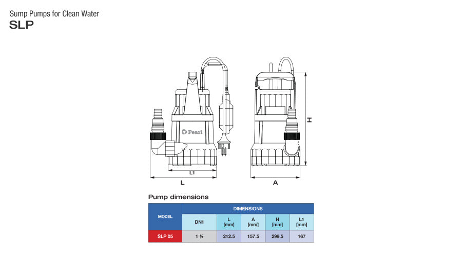 Bomba de Agua Eyectora para Drenaje de Aguas Limpias de 0.5 Hp, Pearl