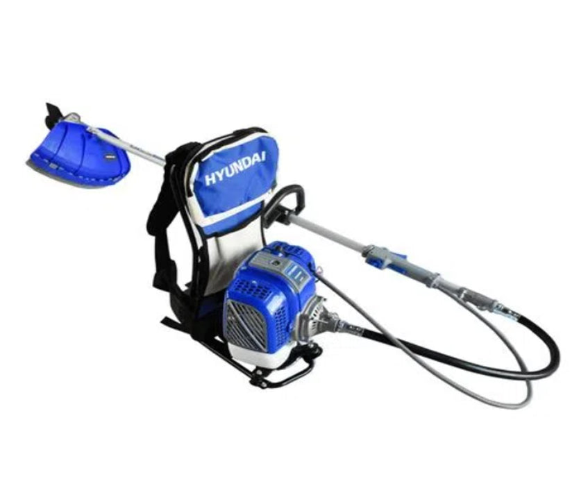 Desmalezadora Profesional de Mochila de 2 Tiempos con Cabezal y Cuchilla con 52 cc, Hyundai