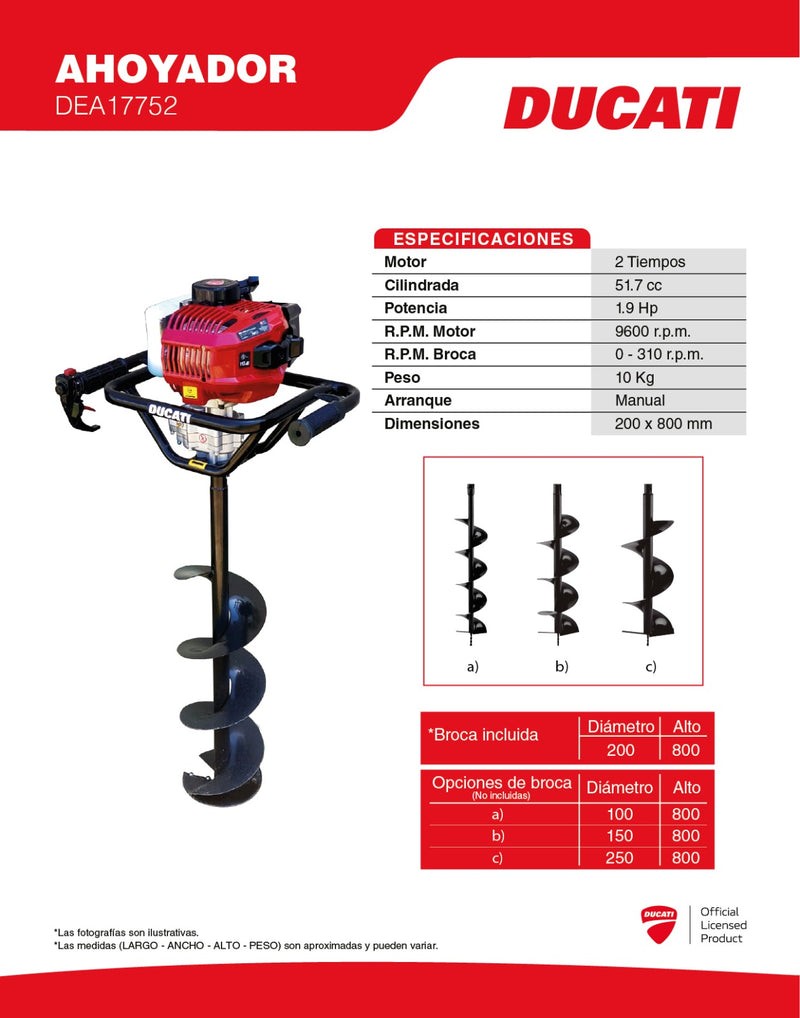 Ahoyadora de 51.7 cc, Ducati