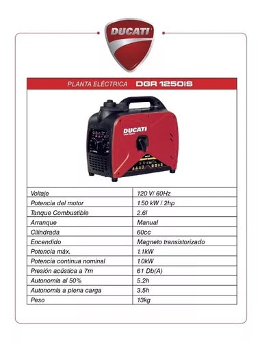 Generador Eléctrico de 2 a 3 Hp, Ducati