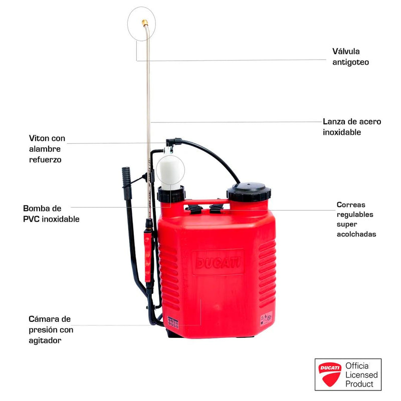 Fumigadora Tipo Mochila Manual de 20 L, Ducati
