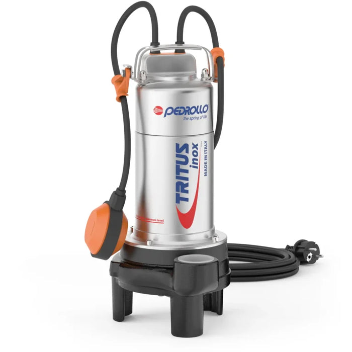 Bomba de Agua Eyectora y Trituradora para Drenaje en Acero Inox Tipo Jockey Serie TRITUS de 1.5 a 3 Hp, Pedrollo