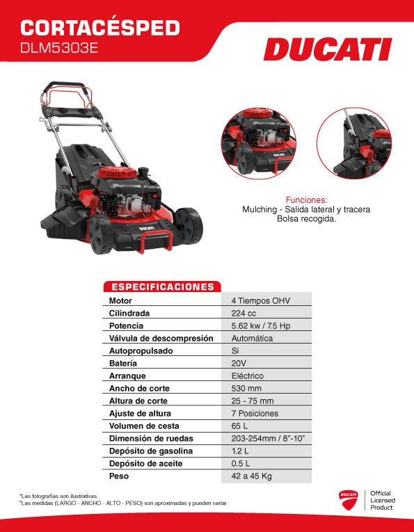 Cortacésped de 224 cc, Ducati