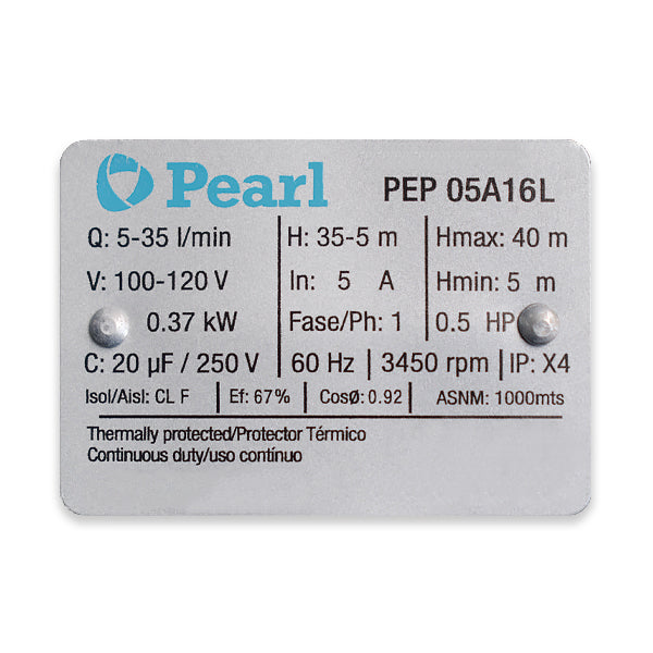 Bomba de Agua Periférica Super Ladrona de 0.5 Hp, Pearl